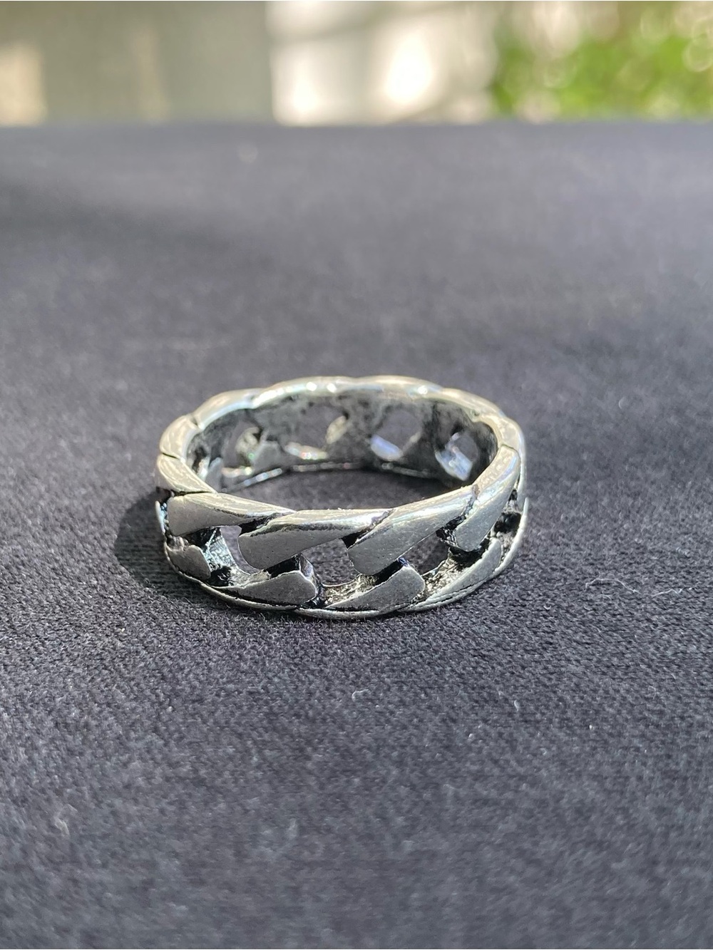Solid Stainless Steel Ring Size 9 Cuban Link Ring